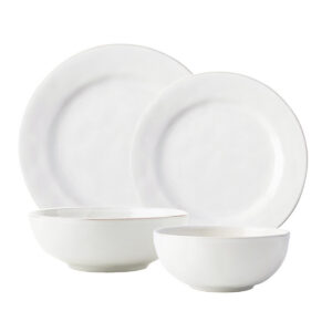 Elegant White Four Piece Dinnerware Set