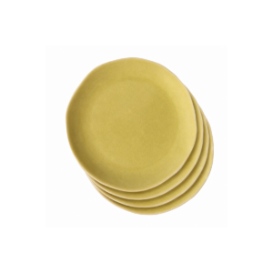 Broom Yellow Four-Piece Dessert Plate Set