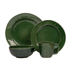 Charming Basil Green Four Piece Dinnerware Set