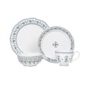 Modern Soft Blue Four Piece Dinnerware Set